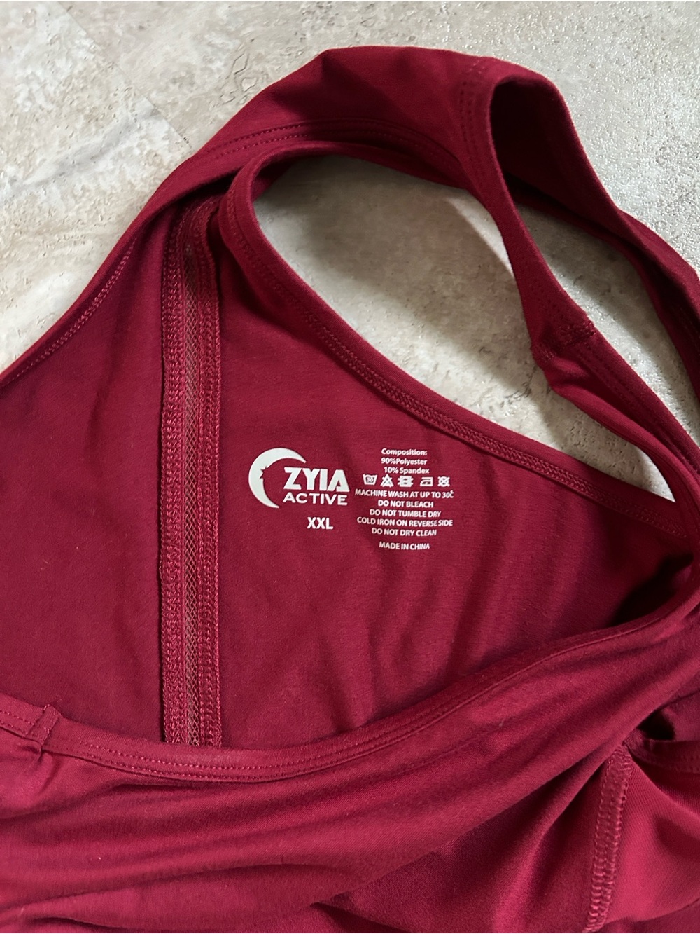 ZYIA Deep Red Racerback Tank Top - Picture 3 of 3